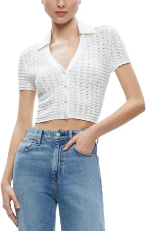 alice   olivia Linda Crop Polo Top