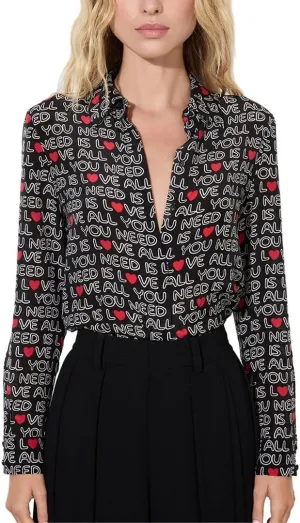 alice   olivia Willa Placket Silk Top