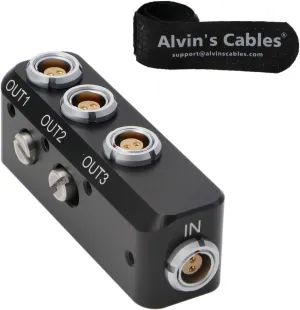 Alvin's Cables 4X 2 Pin in/Out 0B 302 Mini Splitter Cable 2 Pin Female in to 3X 0B 2Pin Female Out Power Supply Distributor Box for Arri Alexa Camera/Steadicam/Teradek Bond/SmallHD Upgraded
