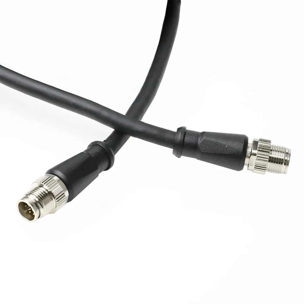 Alvin's Cables M12 X-Code 8 Pin Male to 8 Pin Male Cat6a Cable Shielded for Cognex Basler Industrial Camera, High Flex 3m/9.8ft