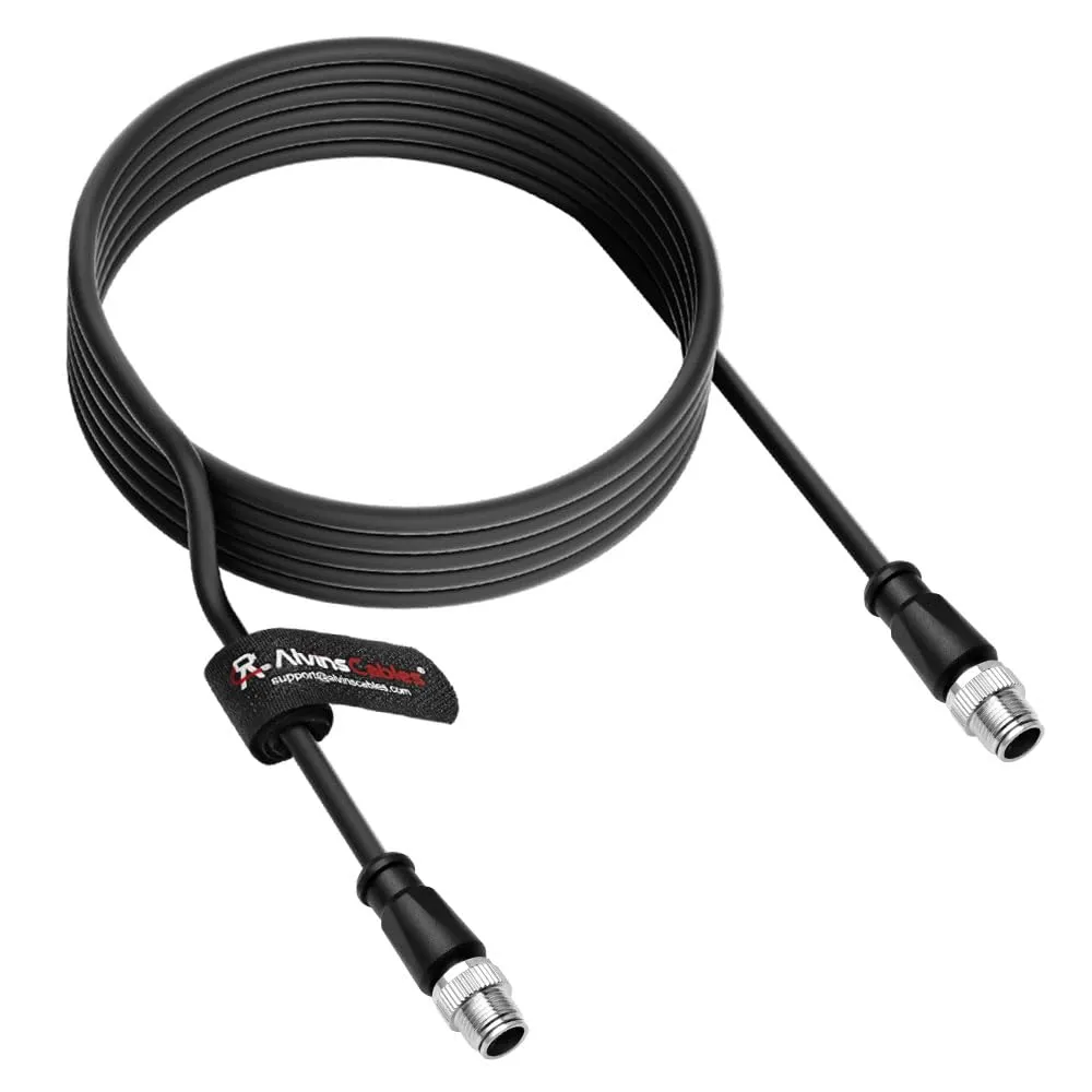 Alvin's Cables M12 X-Code 8 Pin Male to 8 Pin Male Cat6a Cable Shielded for Cognex Basler Industrial Camera, High Flex 3m/9.8ft