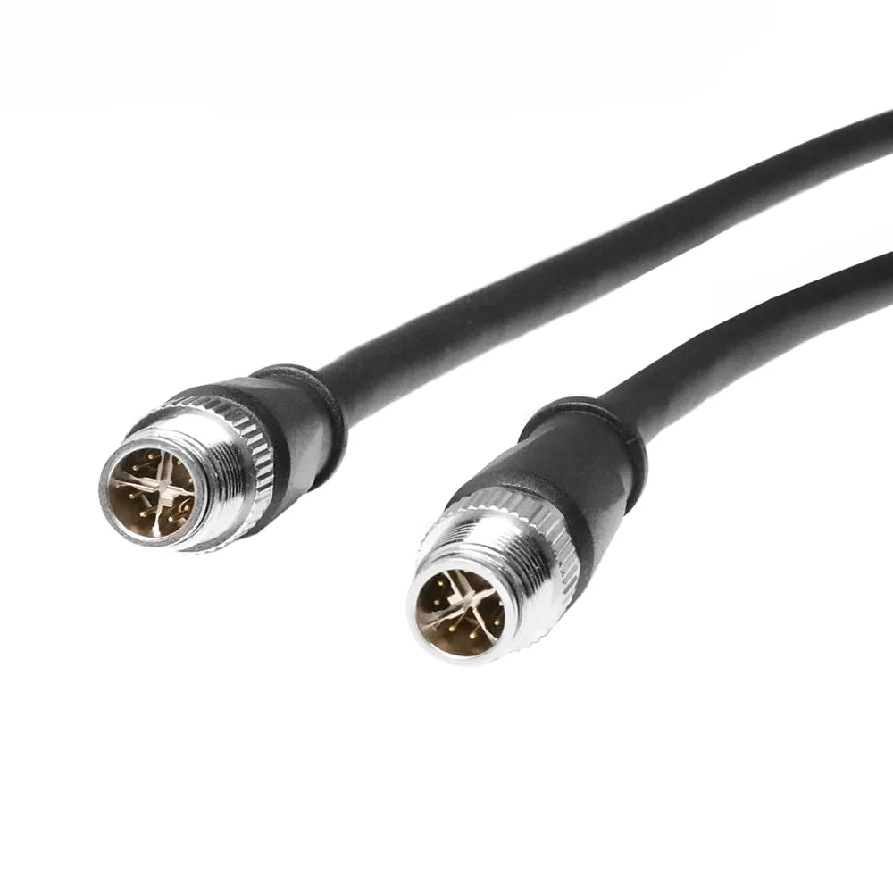 Alvin's Cables M12 X-Code 8 Pin Male to 8 Pin Male Cat6a Cable Shielded for Cognex Basler Industrial Camera, High Flex 3m/9.8ft