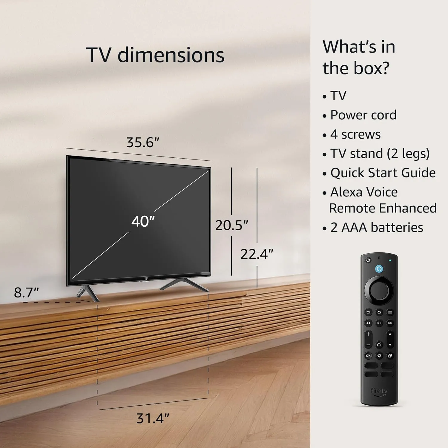Amazon Fire TV 40" 2-Series (newest model), HD smart TV with Fire TV Alexa Voice Remote, stream live TV without cable
