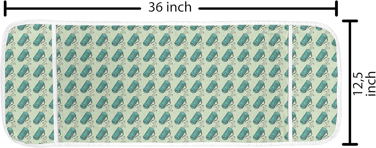 Ambesonne Golf Microwave Oven Cover, Clubs in a Bag with Shoulder Straps Modern Sports Hobby Illustration, Water Resistant Organizer with Pockets for Kitchen, 36" x 12", Turquoise and Pale Green