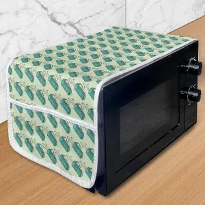 Ambesonne Golf Microwave Oven Cover, Clubs in a Bag with Shoulder Straps Modern Sports Hobby Illustration, Water Resistant Organizer with Pockets for Kitchen, 36" x 12", Turquoise and Pale Green