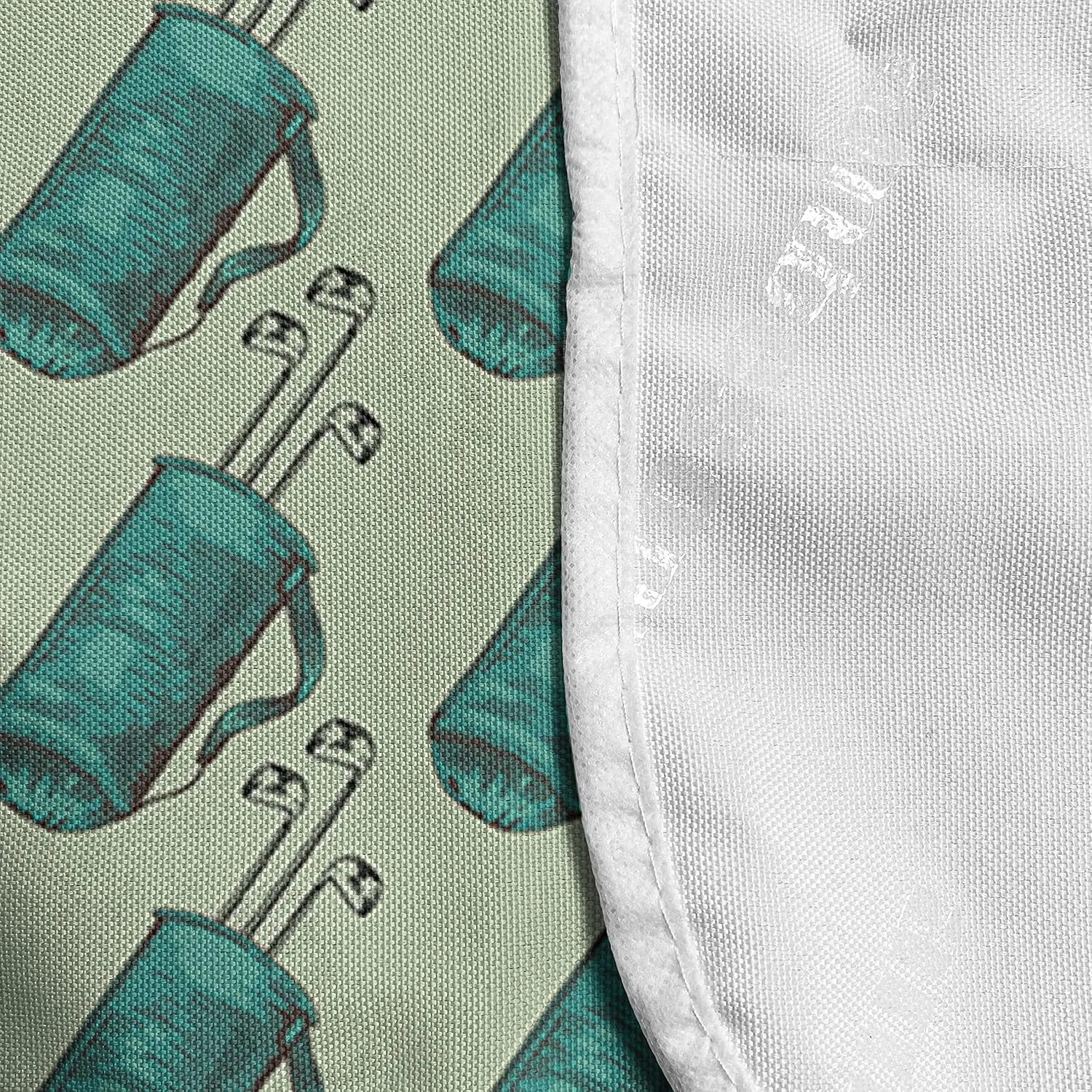 Ambesonne Golf Microwave Oven Cover, Clubs in a Bag with Shoulder Straps Modern Sports Hobby Illustration, Water Resistant Organizer with Pockets for Kitchen, 36" x 12", Turquoise and Pale Green