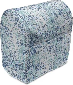 Ambesonne Grunge Stand Mixer Cover, Pastel Chaos Stripes Brushstroke Shabby Mosaic Scratched Abstract Repetition, Kitchen Appliance Organizer Bag Cover with a Pocket, 6-8 Quarts, Pale Blue White