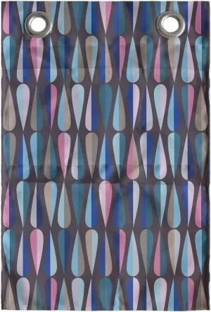Ambesonne Mid Century Hanging Pocket Organizer, Modern Style Retro Pattern Droplet Shapes Mosaic in Tones, Printed Polyester Storage Bag with Pockets, 14" x 20", Multicolor