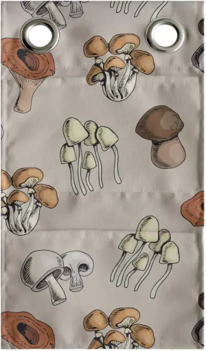 Ambesonne Mushroom Hanging Pocket Organizer, Botanical Theme Different Kind Forest Fungi Pattern Vegetable Food, Printed Polyester Storage Bag with Pockets, 9" x 16", Pale Tan and Multicolor
