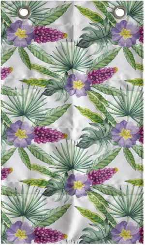 Ambesonne Watercolor Hanging Pocket Organizer, Refreshing Print of Tropical Flowers and Leaves, Printed Polyester Storage Bag with Pockets, 21" x 31", Multicolor