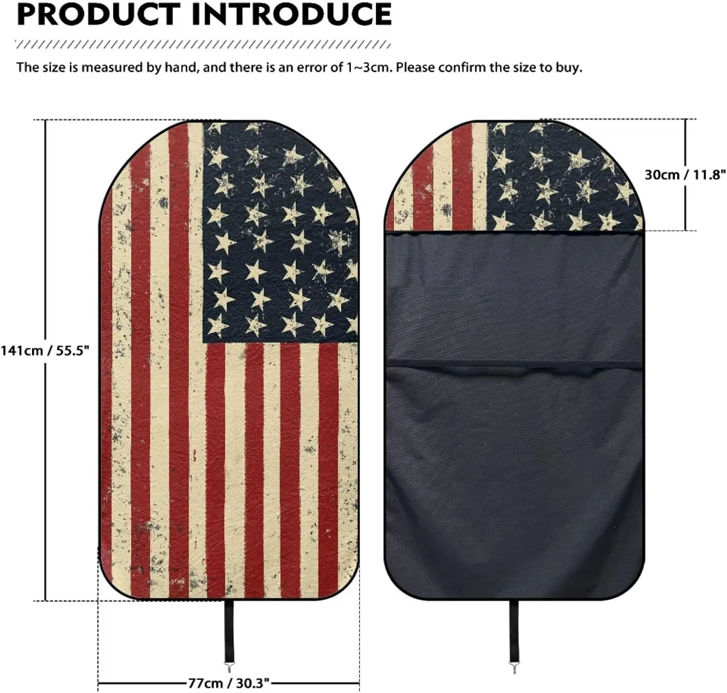 American Flag Front Seat Cover for Car Fashion Car Seat Protector for Women Waterproof Sweat Carseat Protector for SUV Vehicle Sedan Truck Gift for Holiday