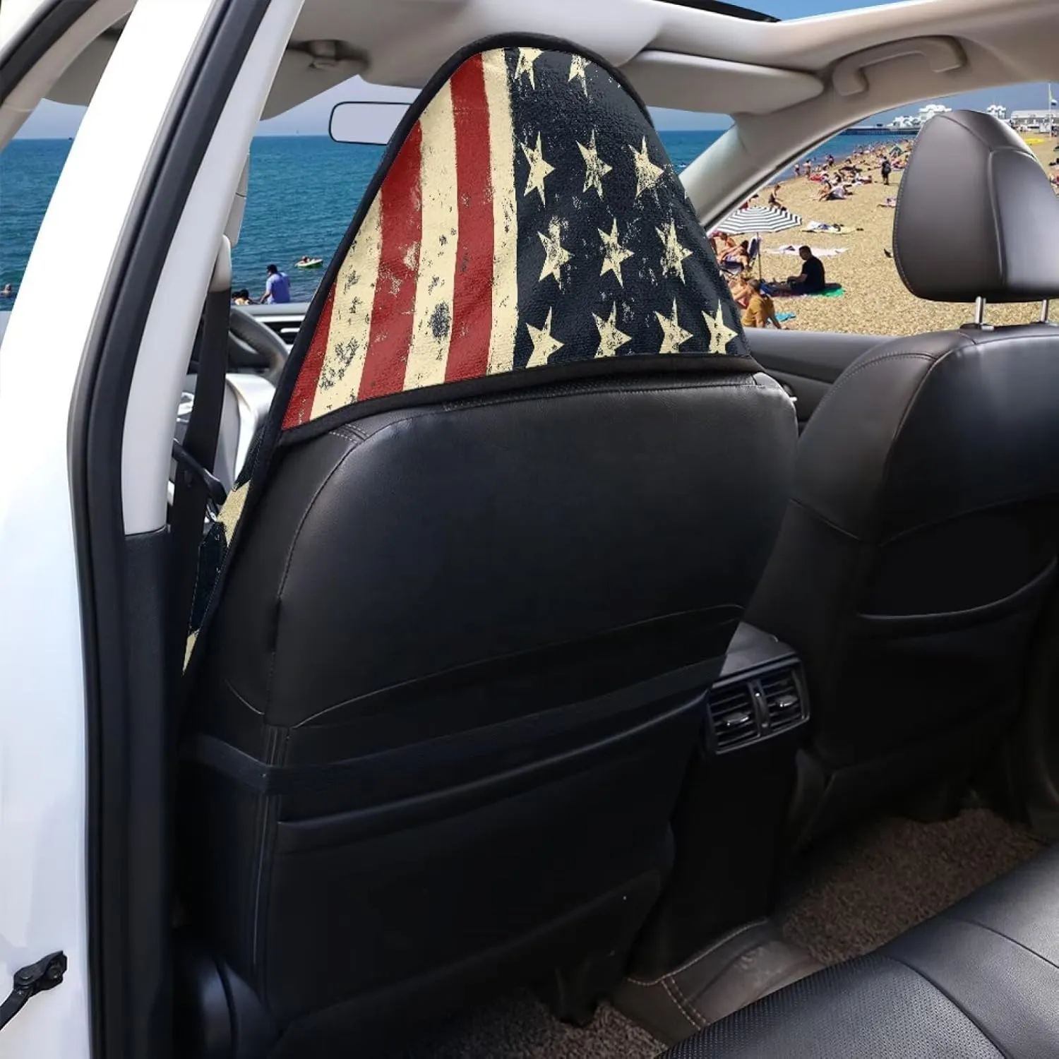 American Flag Front Seat Cover for Car Fashion Car Seat Protector for Women Waterproof Sweat Carseat Protector for SUV Vehicle Sedan Truck Gift for Holiday