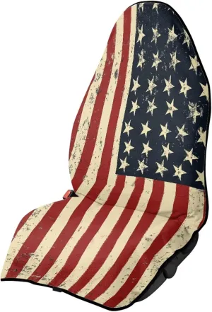 American Flag Front Seat Cover for Car Fashion Car Seat Protector for Women Waterproof Sweat Carseat Protector for SUV Vehicle Sedan Truck Gift for Holiday