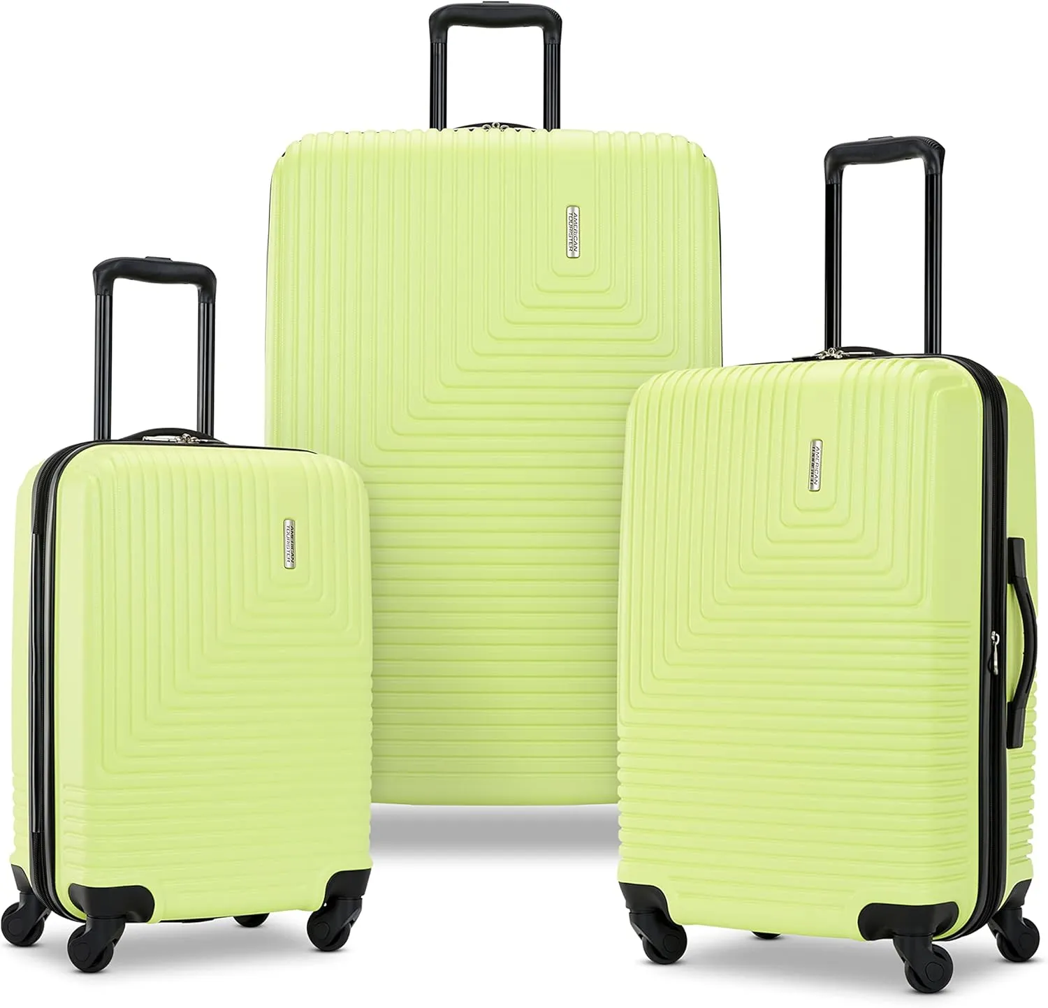 American Tourister Groove Hardside Luggage with Spinner Wheels, Celery Green, 3-Piece Set (Carry On, Medium, Large)