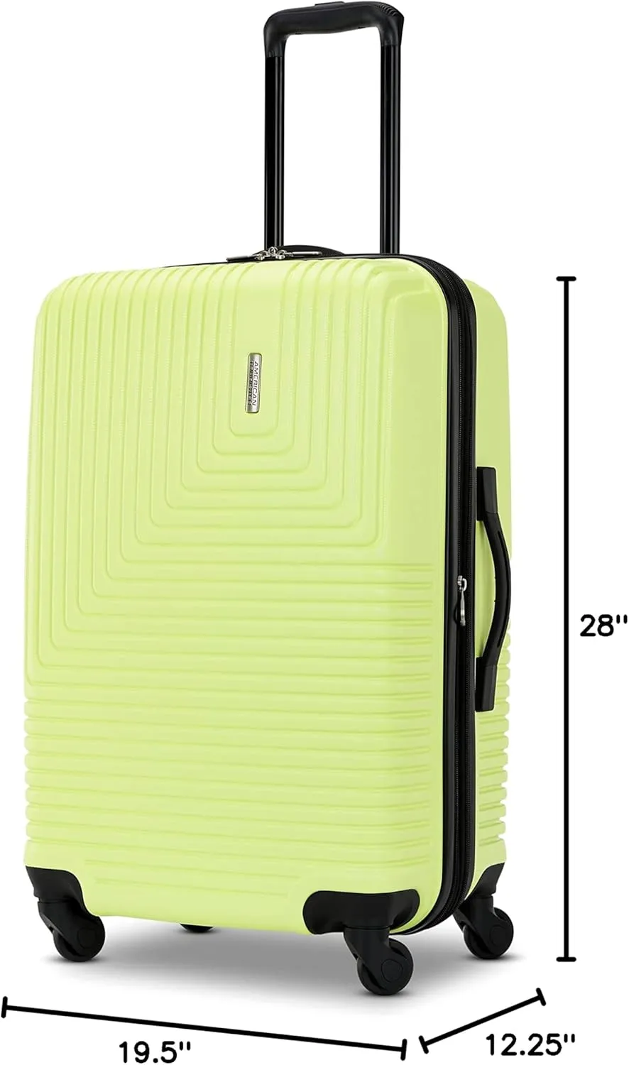 American Tourister Groove Hardside Luggage with Spinner Wheels, Celery Green, 3-Piece Set (Carry On, Medium, Large)