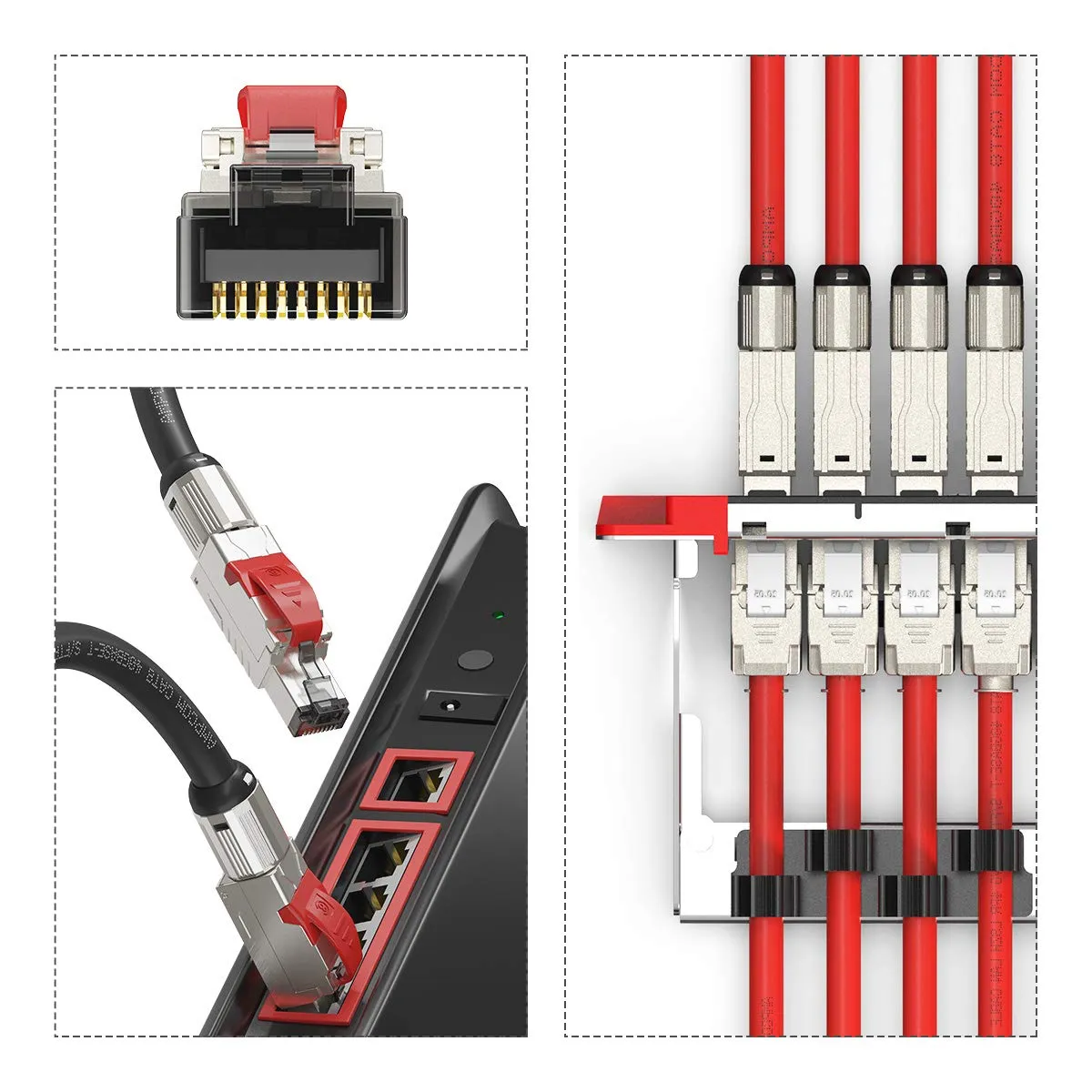 AMPCOM 3.3ft/1m Cat8 Ethernet Cable(Black) S/FTP 22AWG Screened Solid Cable 2000Mhz(2Ghz) up to 40Gbps with Gold Plated RJ45 Connector for Gaming, PlayStation, TV, Xbox, Switch, Router