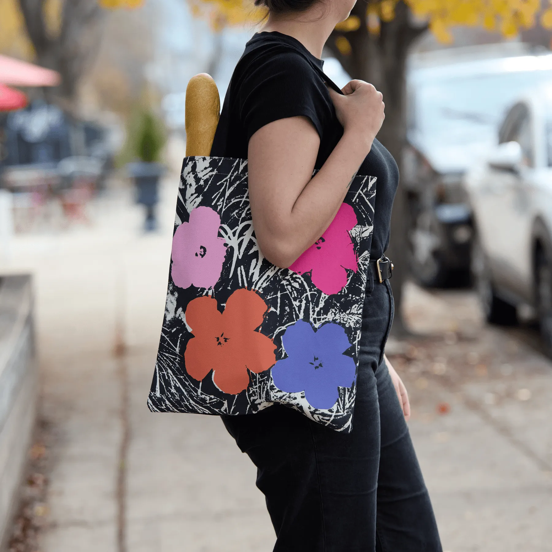 Andy Warhol Flowers Canvas Tote Bag