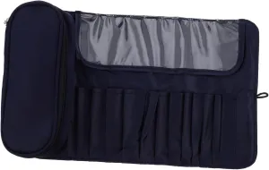 Angoily 2pcs Cosmetic Storage Case Multi-functional Rolling Wrap Bag for Makeup Brushes Durable Cloth Travel Pouch Zipper Closure and Cushioned Protection