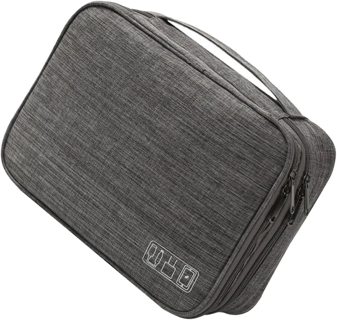 Angoily Cable Cord Carrying Bag Zipper Design for Electronics Organizer Bag Travel Use Digital Accessory Organizer