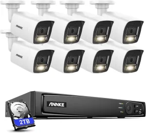 ANNKE H1200 12MP PoE Security Camera System, 8CH NVR with 2TB HDD, 8pcs 12 Megapixel UHD PoE Surveillance IP Camera with Smart Dual Light, Motion Detection, Color Night Vision, IP67 Waterproof