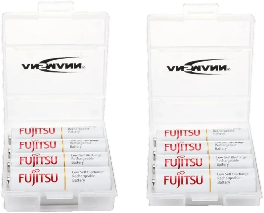 Ansmann Fujitsu Rechargeable Battery (8 Pack) with 2 Battery Cases