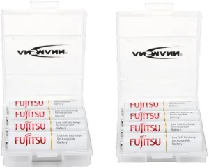 Ansmann Fujitsu Rechargeable Battery (8 Pack) with 2 Battery Cases