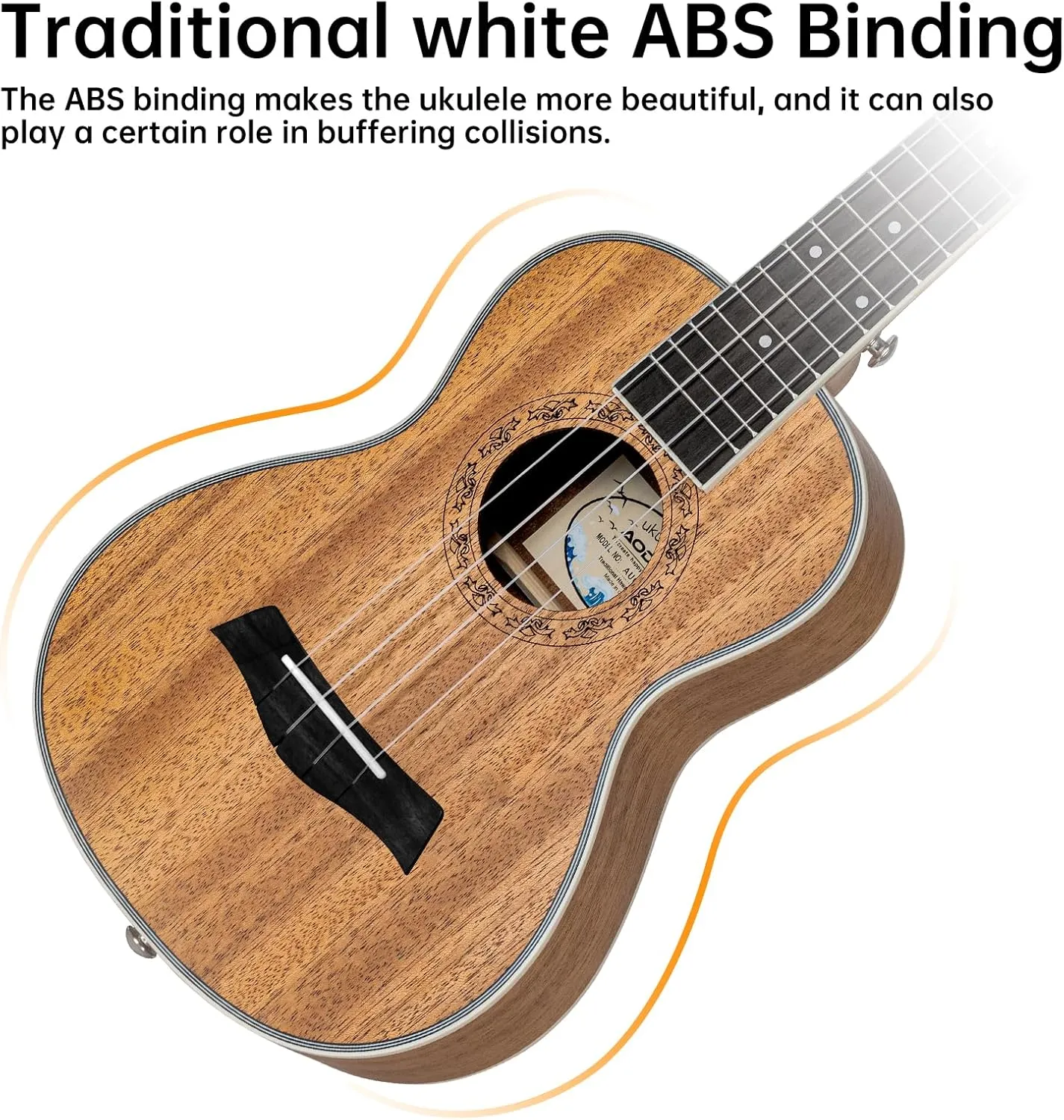 AODSK Concert Ukulele Beginner Mahogany 23 Inch Ukelele Kit with Gig Bag Strap Nylon String Tuner 3 picks Cloth Online Lesson