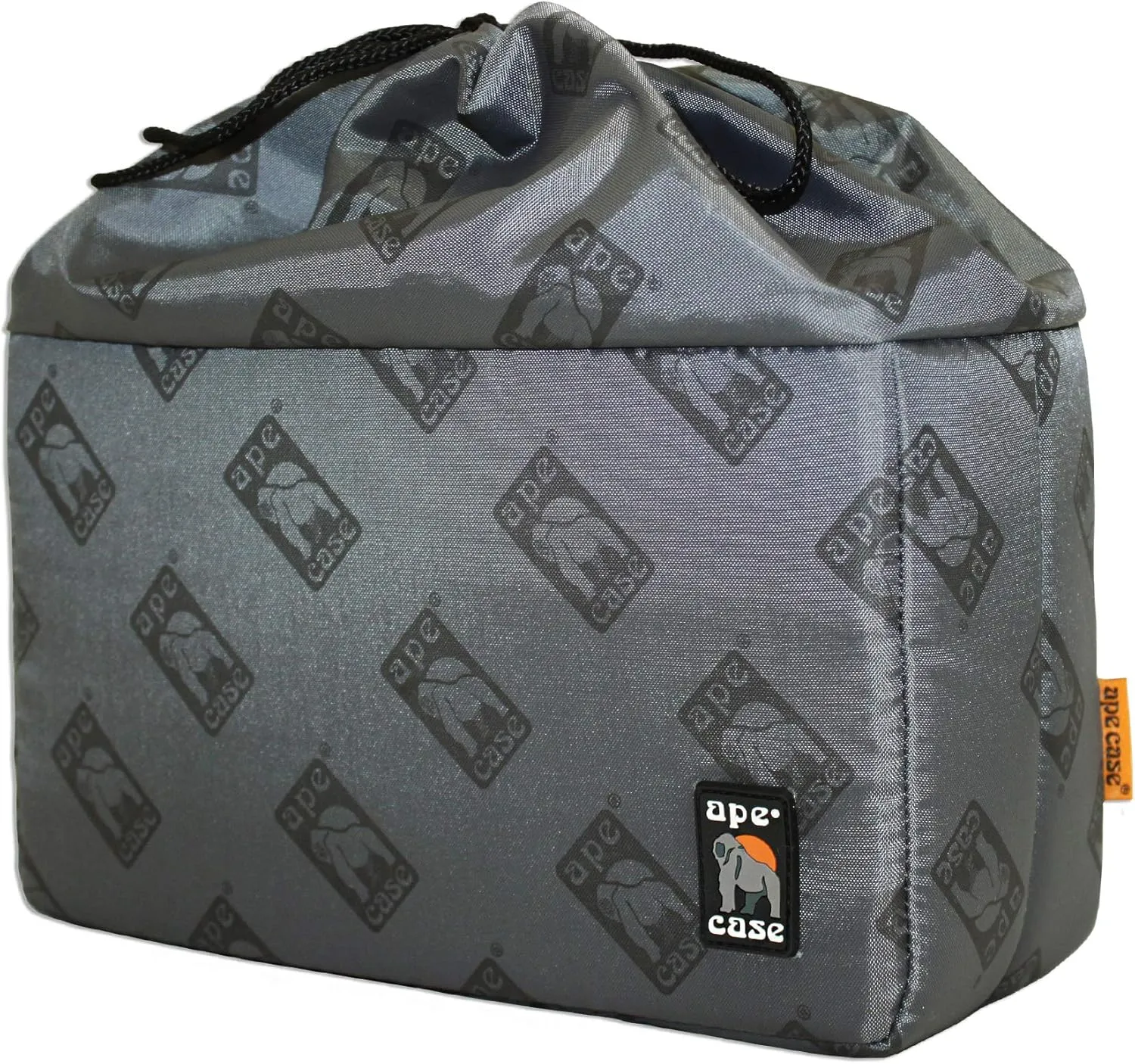 Ape Case ACQB39GY Cubeze Gray Protective Flexible Padded Camera Insert Storage Bag With Removable And Adjustable Padded Inserts, Drawstring Closure, Hi-Vis Yellow Interior, For DSLR Or Mirrorless Came