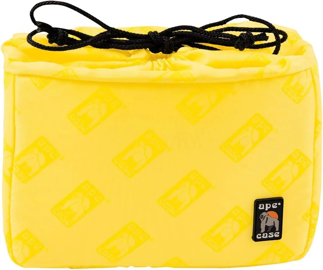 Ape Case Cubeze (ACQB 37) Flexible Padded Storage Bag; Removable & Adjustable Padded Inserts; Drawstring Closure; Hi-Vis Yellow Interior; Exterior Pockets for Accessories; Yellow