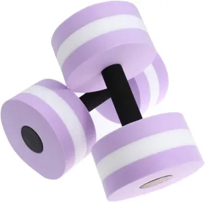 Aquatic Exercise Dumbbells 2Pcs Water Dumbells Foam Water Weights Aquatic Fitness Equipment for Water Aerobics (Purple)