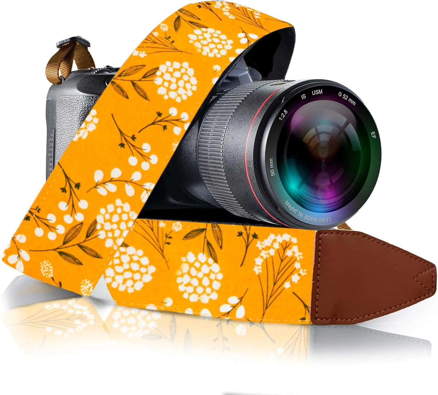 Art Tribute Camera Strap Shoulder, Crossbody Belt For All DSLR and Mirrorless Camera Including Binoculars Universal Strap Yellow Spring Flowers Neck Belt Best Gift for Men & Women Photographers