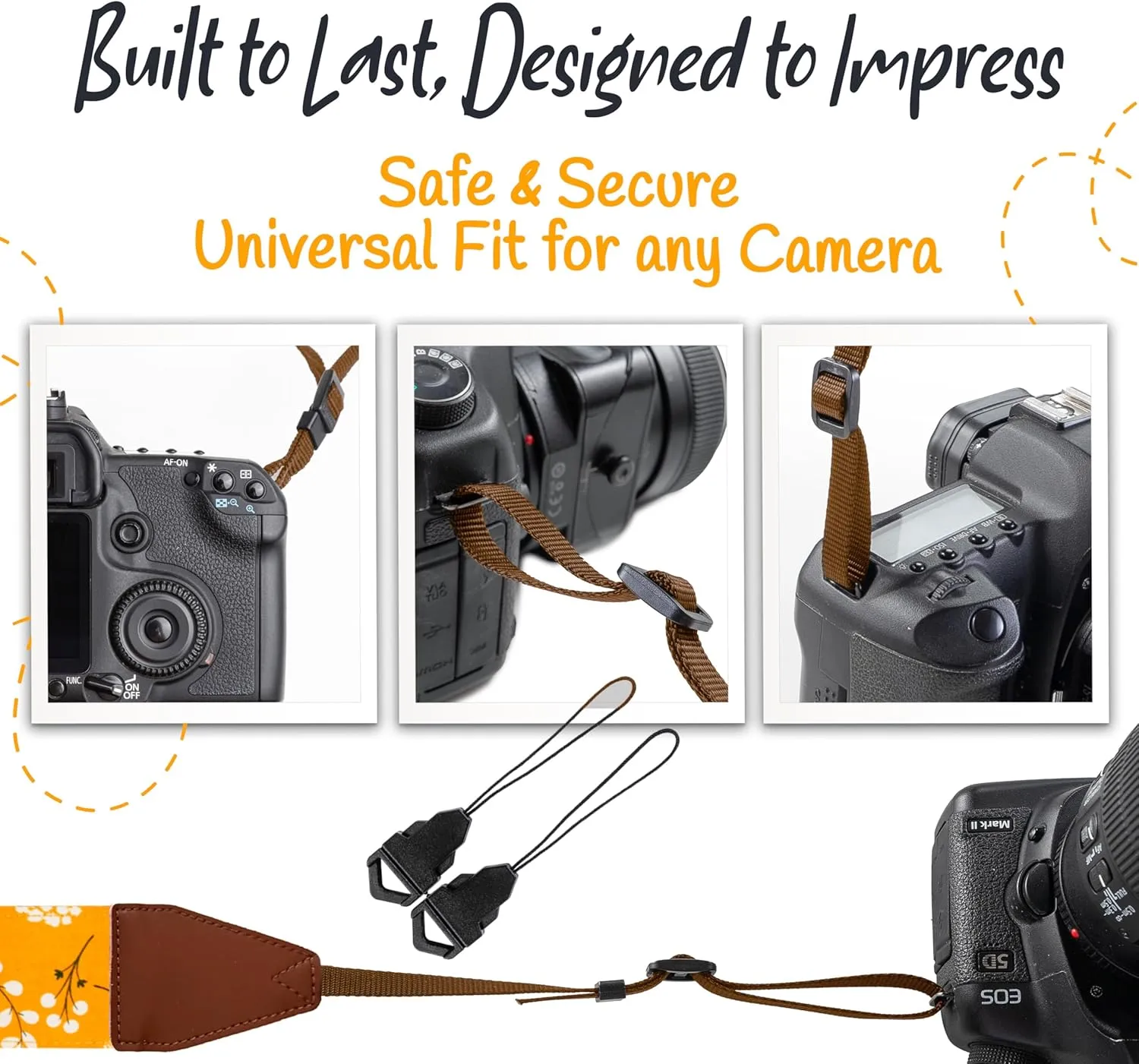 Art Tribute Camera Strap Shoulder, Crossbody Belt For All DSLR and Mirrorless Camera Including Binoculars Universal Strap Yellow Spring Flowers Neck Belt Best Gift for Men & Women Photographers
