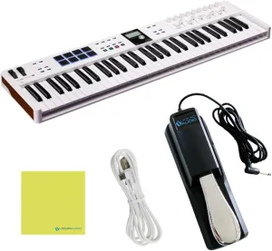 Arturia KeyLab 61 Essential mk3 MIDI Controller Bundle (White   Pedal)