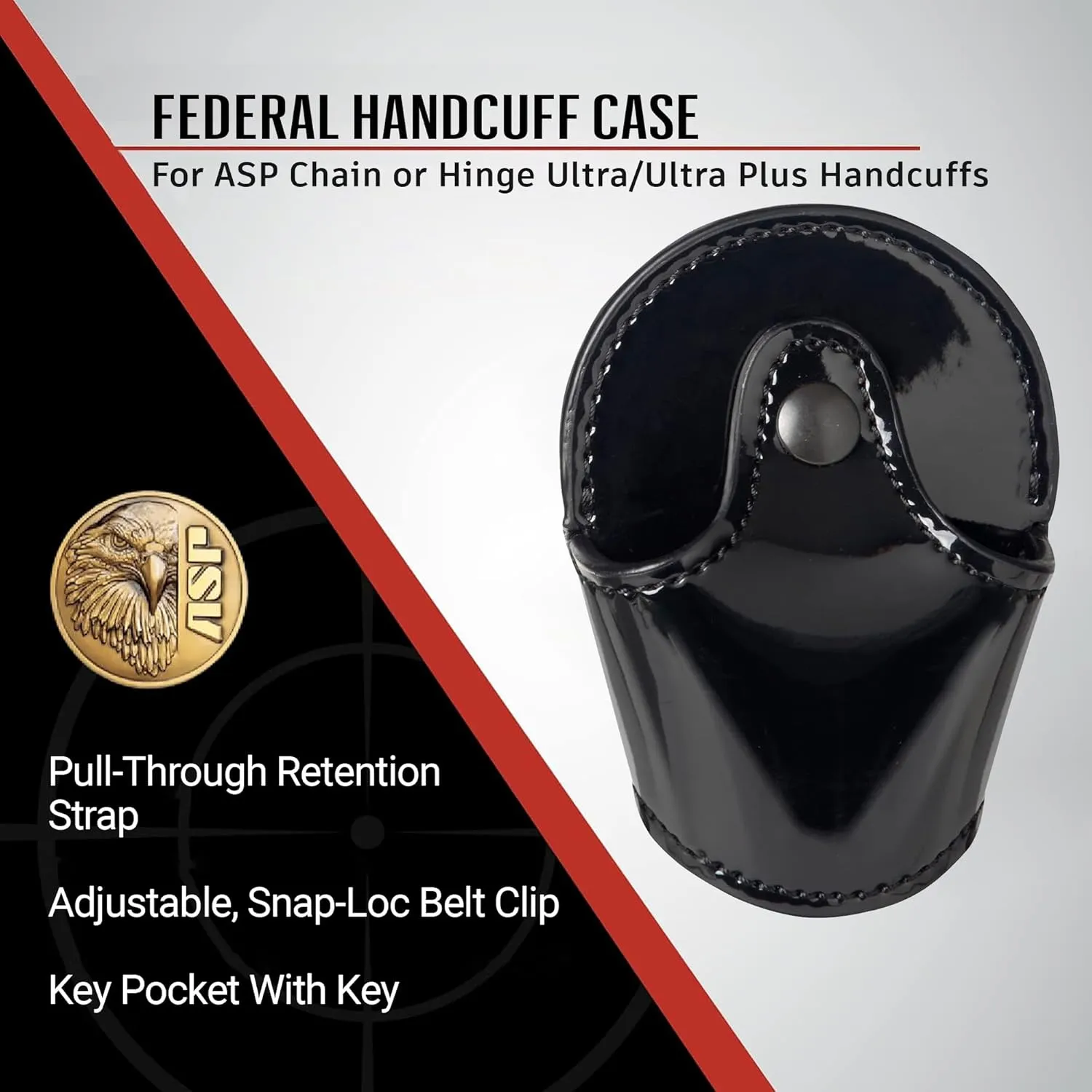 ASP, Inc. Federal Handcuff Case for ASP Handcuffs, Police Gear for Duty Belt and Handcuffs, Law Enforcement Gear, Personal Defense Equipment, Security Guard Equipment, Handcuff Case for Duty Belt