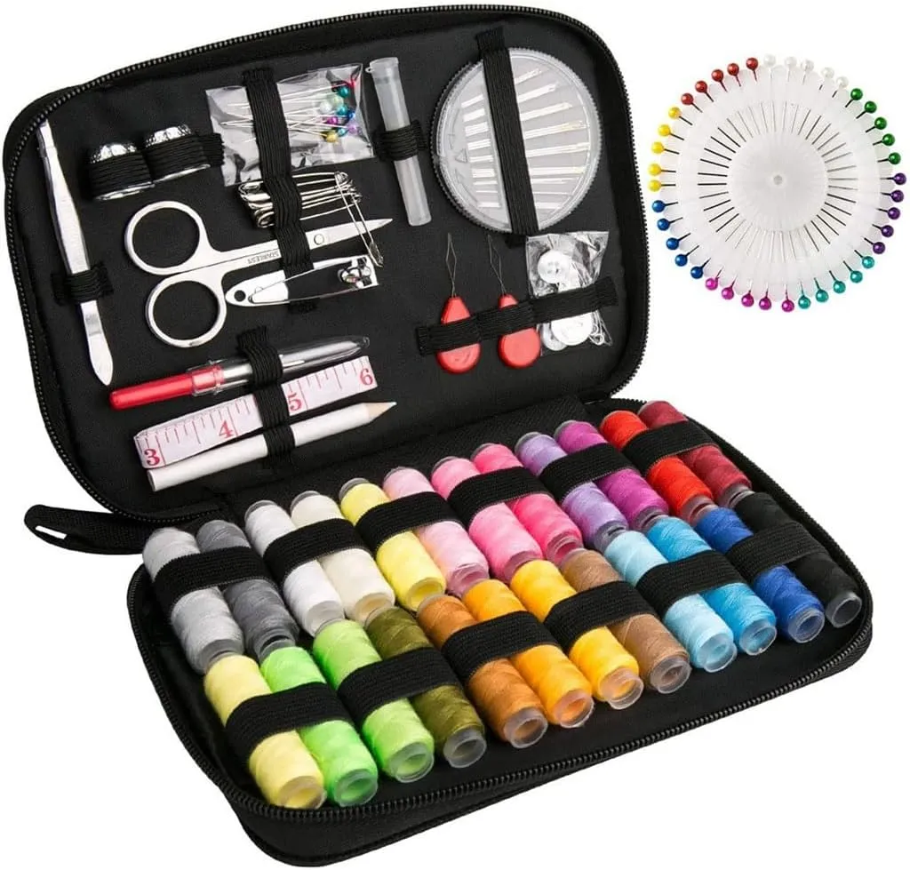 ASWRTYJO 130 Piece Fabric Sewing Bag Home Sewing Travel Home Sewing Set
