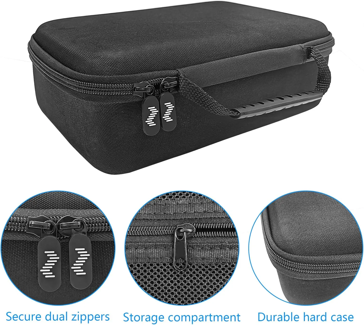 Audio Interface Storage Case, Compatible with SSL2 MKII and SSL2  MKII Audio Interfaces, Top Cover Zipper Mesh Pocket Design and Handle Strap, Portable Travel Storage Case (Black)