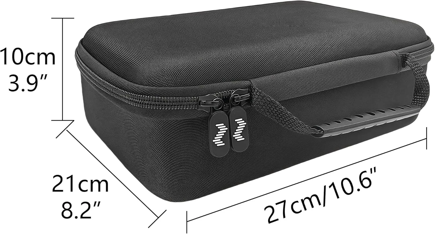 Audio Interface Storage Case, Compatible with SSL2 MKII and SSL2  MKII Audio Interfaces, Top Cover Zipper Mesh Pocket Design and Handle Strap, Portable Travel Storage Case (Black)