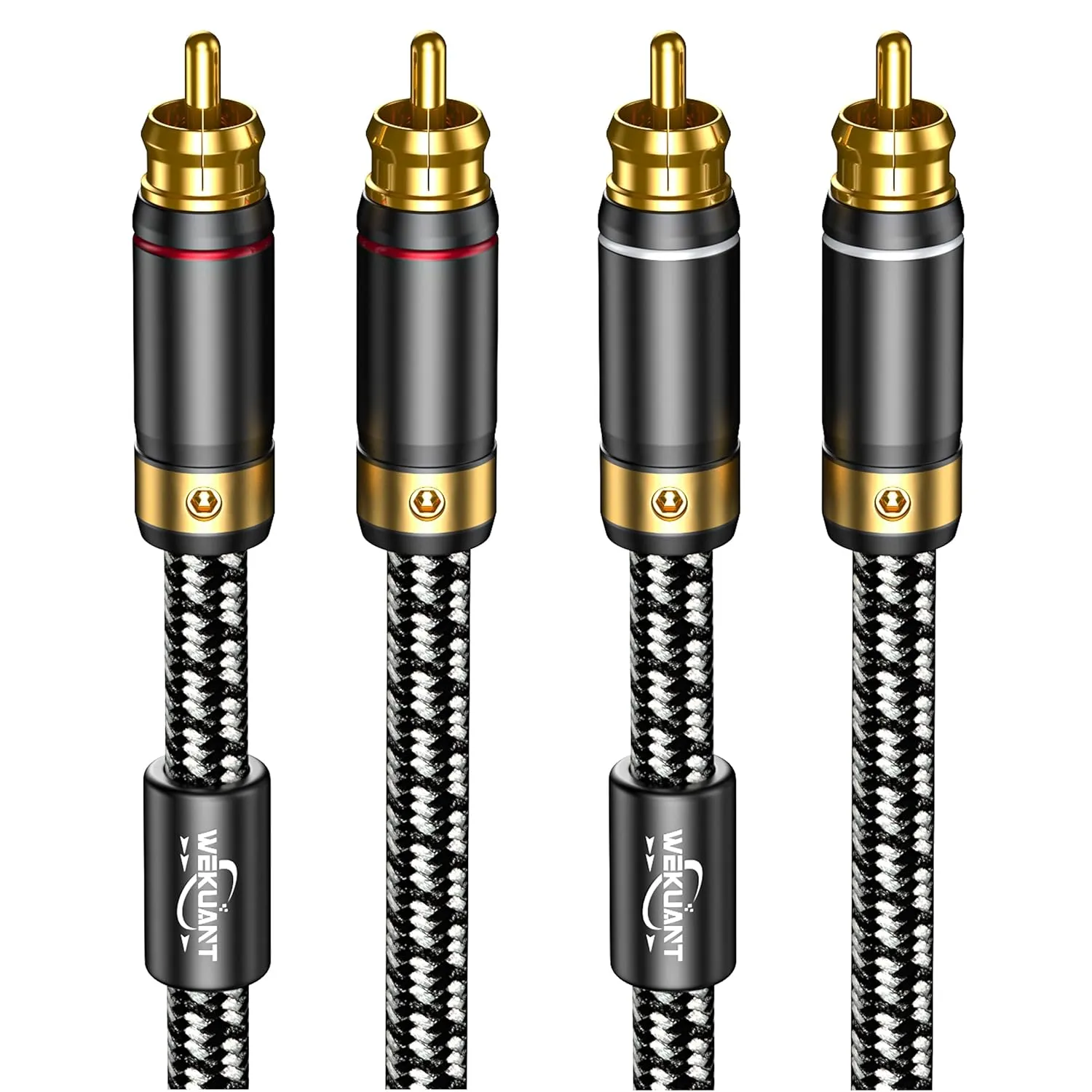 Audiophiles RCA Cable, 2RCA Male to 2RCA Male HiFi System Silvered-Plated Copper core with ferrite cores, Diameter 6.5mm (2m (6.5 Feet))