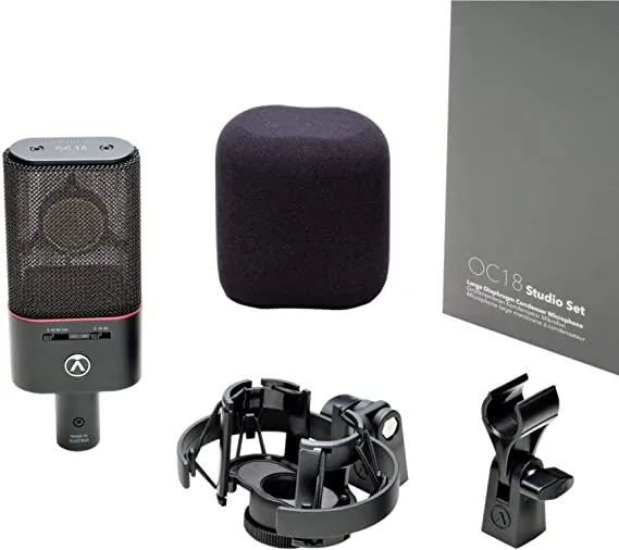 Austrian Audio OC818 Black Multi-Pattern Dual Output Condenser Microphone Studio Set DUAL