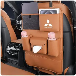 Auto Seat Back Multi Pocket Storage Bag For Mitsubishi Emeraude Endeavor FTO Galant Grandis GTO i i-MiEV L200 Lancer Lancer Evolution Automobile Seat Back Organisers,Orange