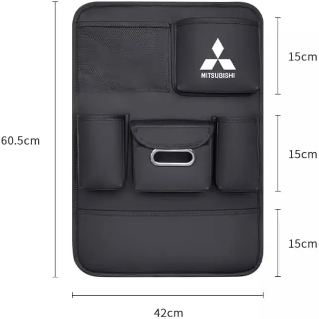 Auto Seat Back Multi Pocket Storage Bag For Mitsubishi Emeraude Endeavor FTO Galant Grandis GTO i i-MiEV L200 Lancer Lancer Evolution Automobile Seat Back Organisers,Orange