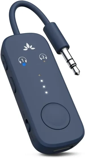 Avantree Relay - Premium Airplane Bluetooth 5.3 Adapter, Supports 2 AirPods or Headphones with aptX Adaptive, 3.5mm AUX Jack Wireless Audio Transmitter for Planes, Travel, TV