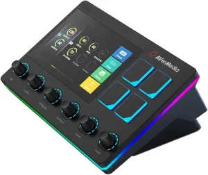AVerMedia Live Streamer AX310 - Creator Control Center, 6 Track Audio Mixer with IPS Touch Panel, Trigger Actions on OBS, Streamlabs, Spotify, VTube, Twitch, ​YouTube, and more
