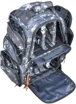 Backpack   Range Bag with Large Padded Deluxe Tactical Divider and 9 Clip Mag Holder - Rangemaster Gear Bag Explorer, Blue Camo