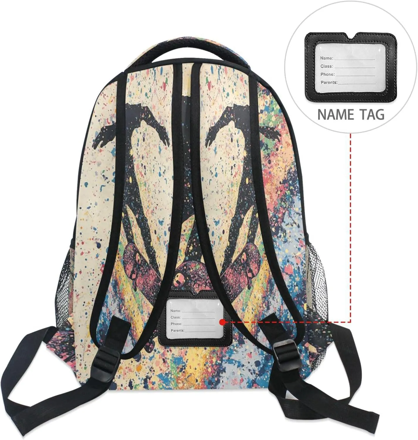 Backpacks for Teacher Nurse Waterproof Business Work Bag with Chest Strap for Travel Trip Skateboard