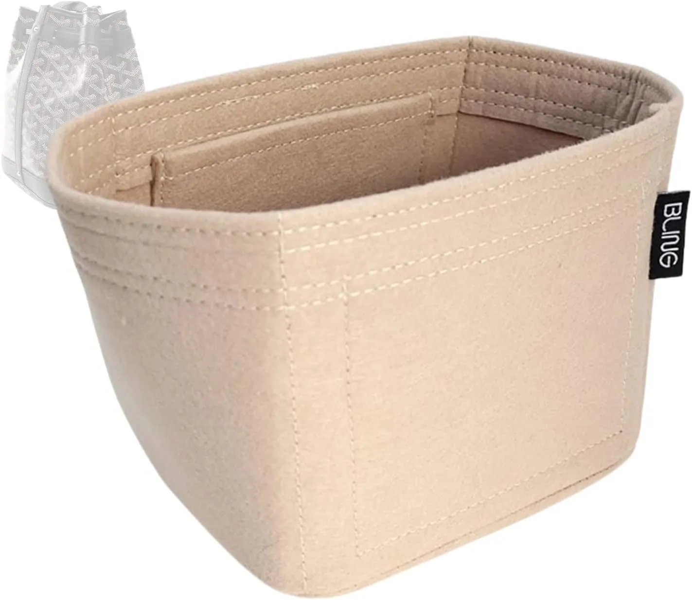 Bag Organizer for Goyard Go Petit Flot Bag Shaper Purse Insert (GREY)