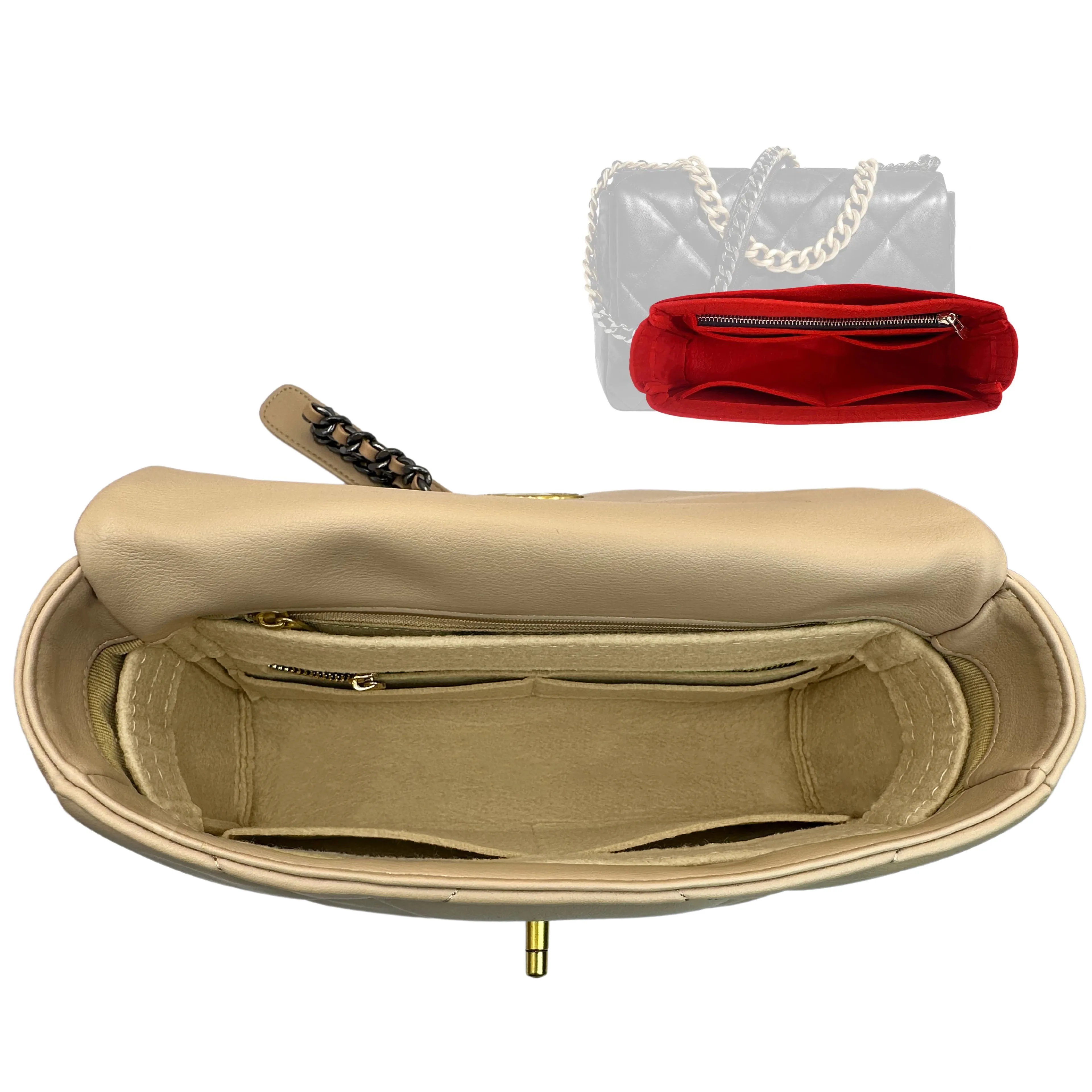 BaginBag | Handbag Organizer For Chanel CC 19 Flap Bag | Designer Purse Insert  | Bag Liner | Bag Insert Organizer | Chanel Organizer | Bag Organizer | Luxury bag |  Bag protector | Chanel bag Insert