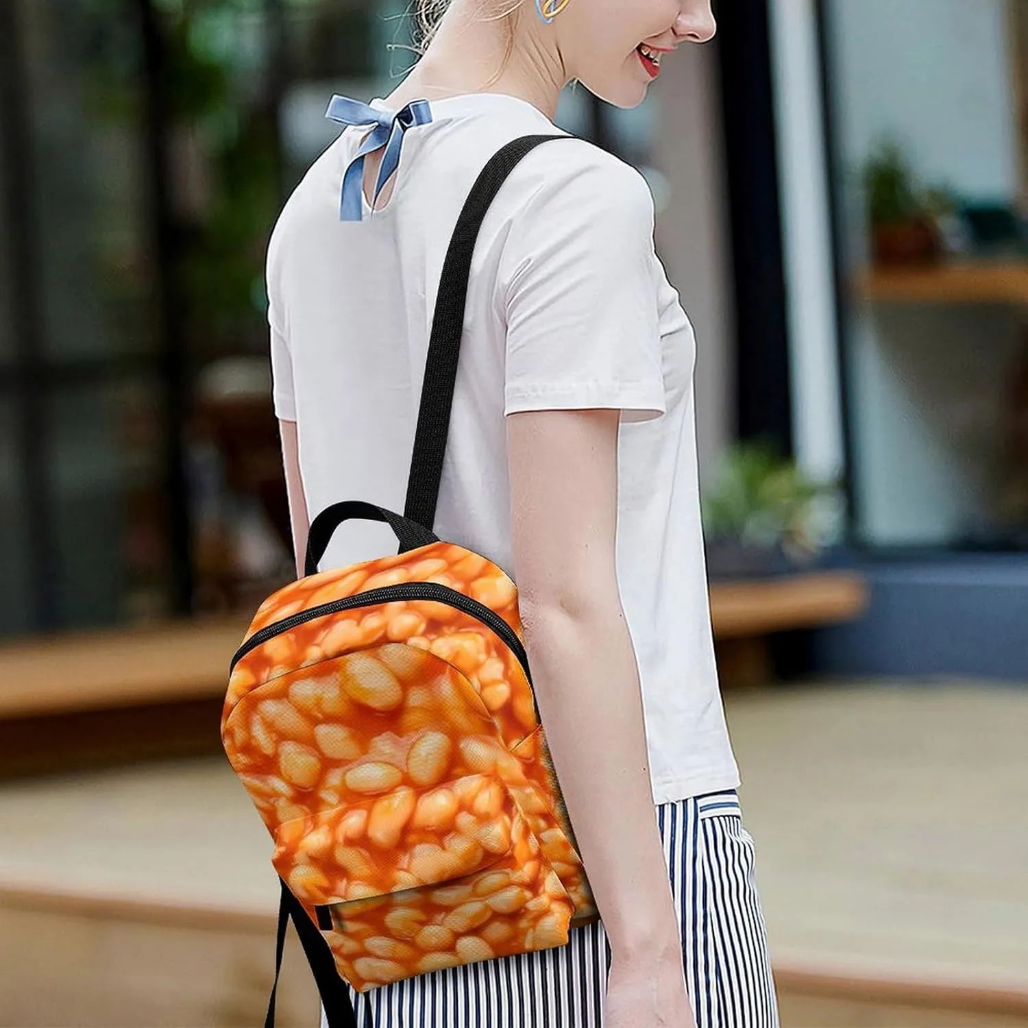 Baked Beans Casual Women's Backpack, Lightweight, Waterproof, Versatile Daily Bag