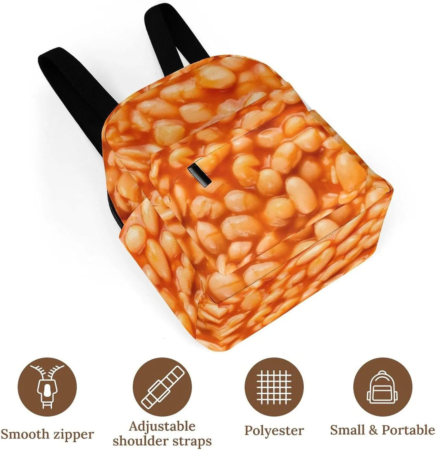 Baked Beans Casual Women's Backpack, Lightweight, Waterproof, Versatile Daily Bag