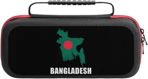 Bangladesh Flag Bangladeshi Map Portable Protective Shell Compatible with Switch Case Hard Travel Tote Bag with 20 Game Cartridges